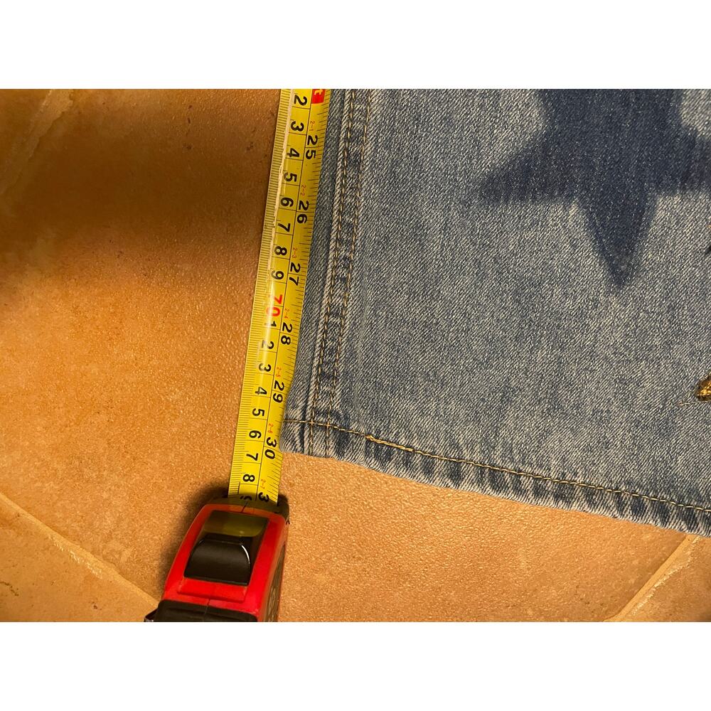 Oli & Hali Love + Stars Buckle Back Wide Leg Baggy Jeans Flare sz L Art-to-Wear - Picture 14 of 15